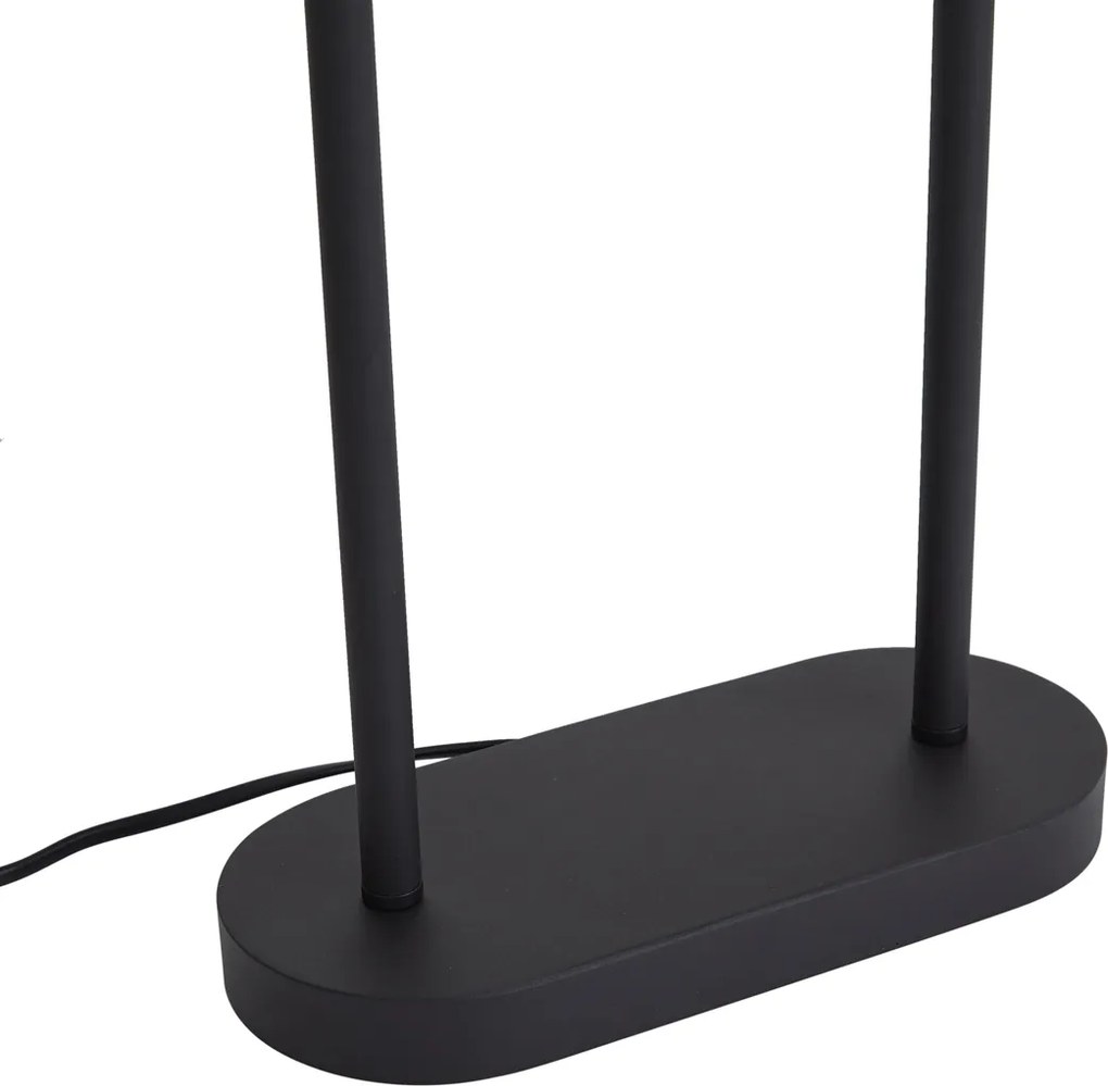 Stolná lampa čierna s čiernym oválnym tienidlom 35 cm - Thijmen