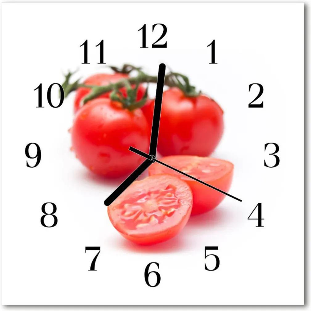 Nástenné sklenené hodiny  paradajky
