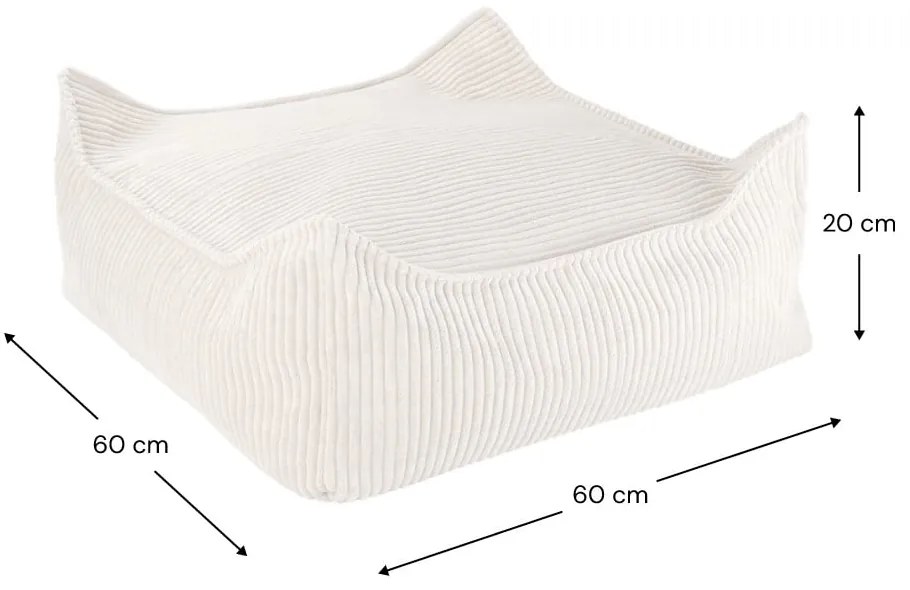 Krémový menčestrový detský sedací vak Square – Wigiwama