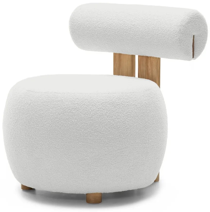 Biele dizajnové kreslo HANNA, dub