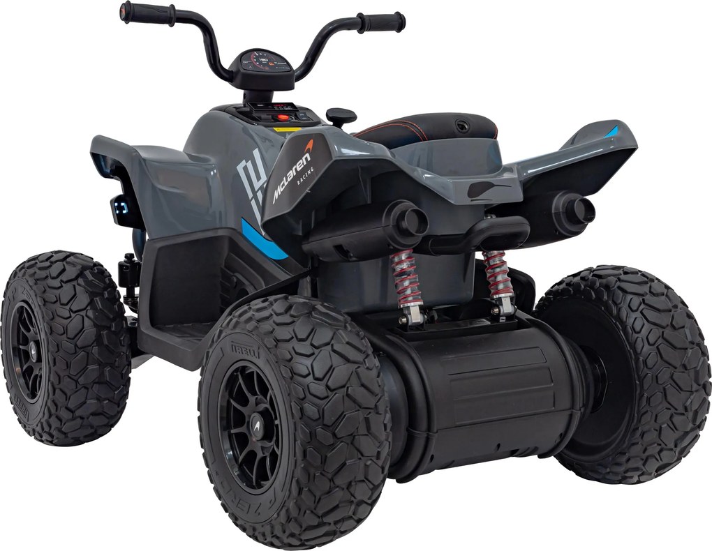 Ramiz McLaren Racing MCL 35 detská štvorkolka šedá + diaľkové ovládanie + pomalý štart + EVA + LED audio