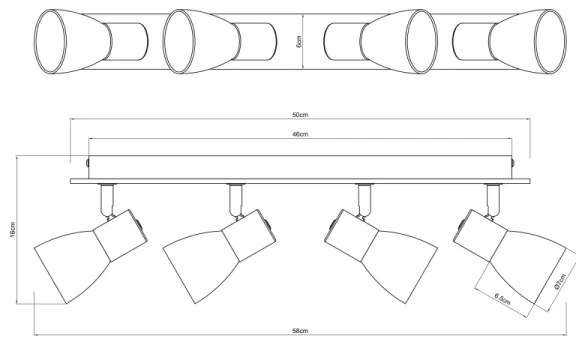 Globo 54307-4W - Bodové svietidlo CLAUDE 4xE14/40W/230V čierna/drevo