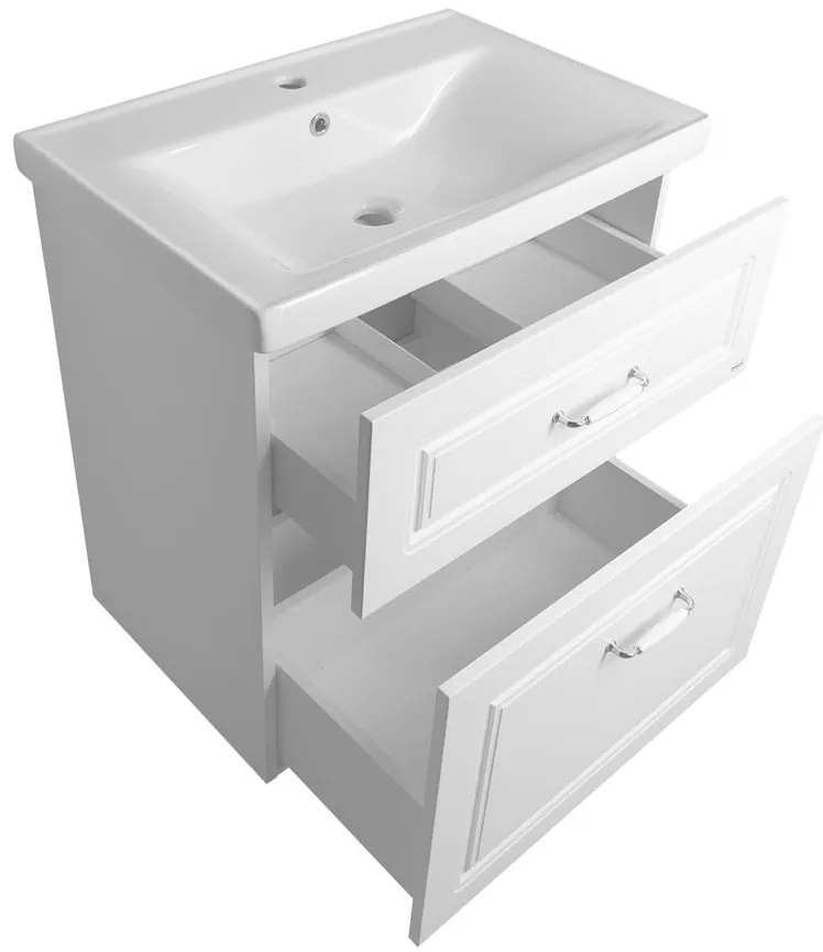 Aqualine Sapho, FAVOLO umývadlová skrinka 67x72,5x44,6 cm, biela mat