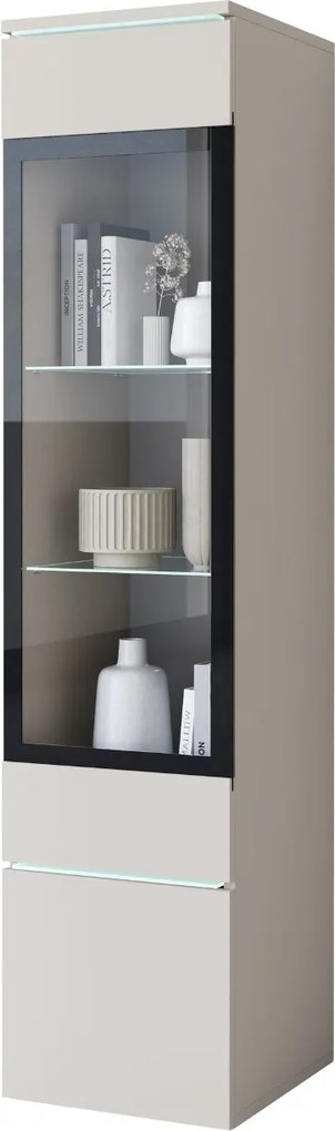 Úzka LED vitrína Vera kašmír (VRBK002+LED)