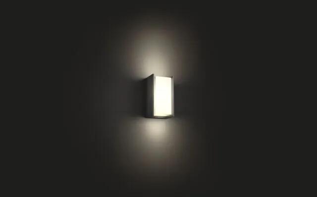 PHILIPS HUE Vonkajšie nástenné LED inteligentné osvetlenie HUE TURACO, 9,5 W, teplá biela, hranaté, šedé, IP44