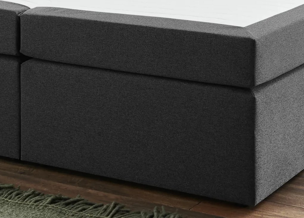 Posteľ boxspring Aston 180x200 cm, antracitovo šedá látka