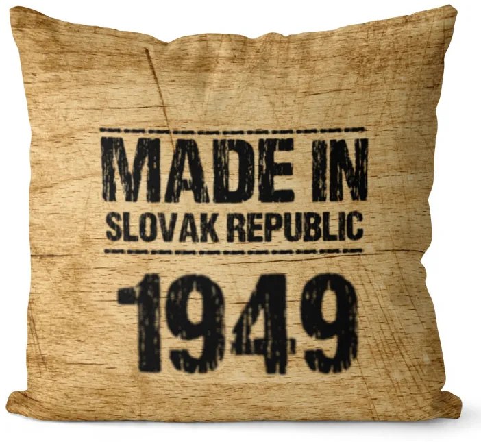 Vankúš Made In + rok (Veľkosť: 55 x 55 cm, rok: 1949)