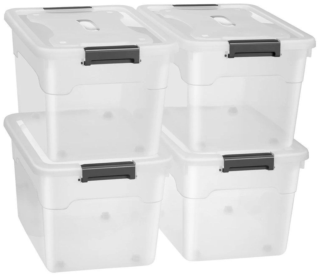 Juskys Úložný box - 60L - 4ks set