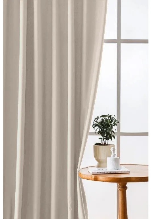 Béžový zatemňovací záves VELVET 140x250 cm Zavesenie: Kovové krúžky