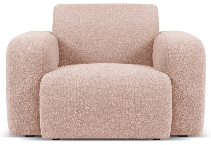Ružové kreslo z textílie bouclé Molino – Micadoni Home