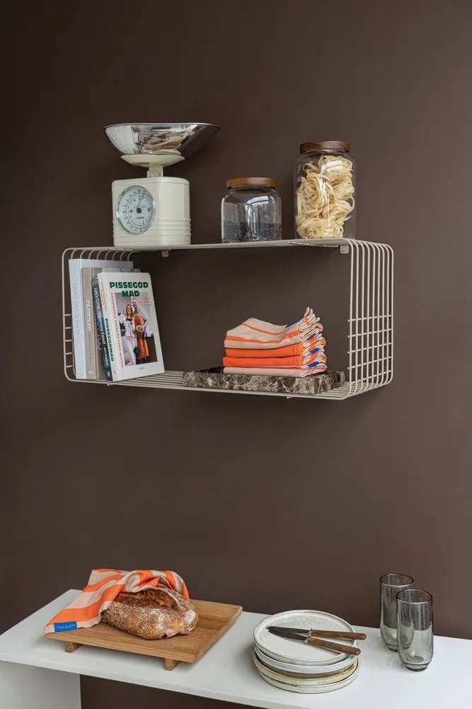 Béžová poschodová kovová polica 70 cm Wire – Mette Ditmer Denmark