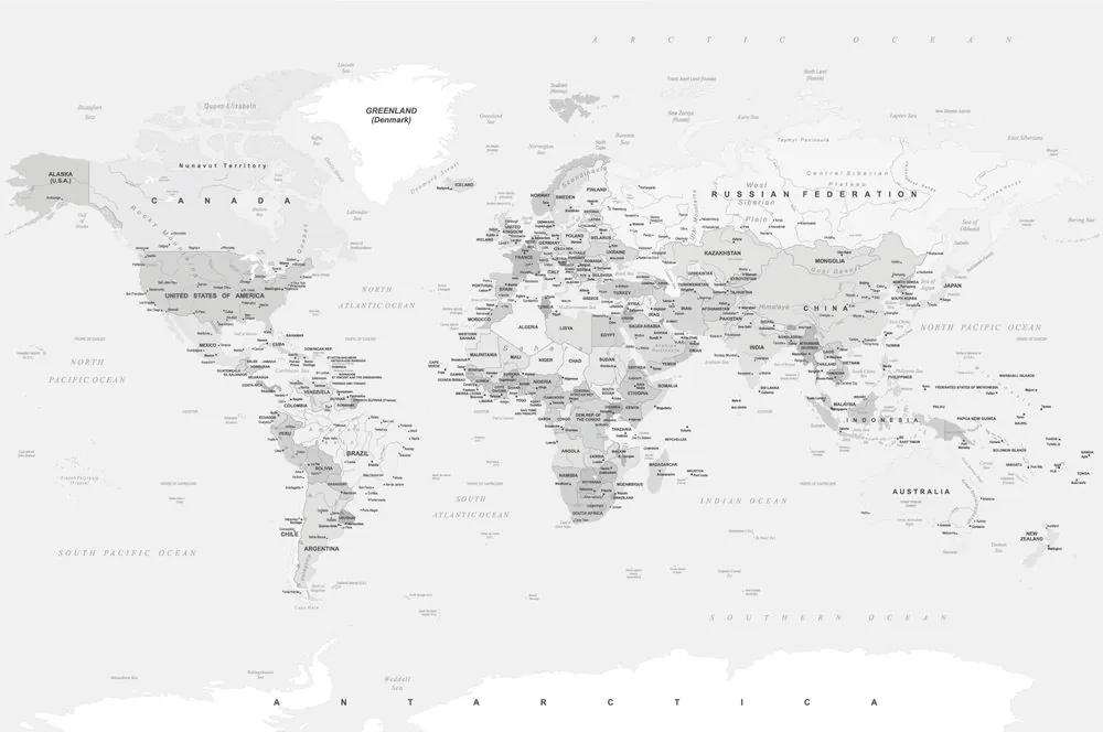 Tapeta klasická čiernobiela mapa s okrajom