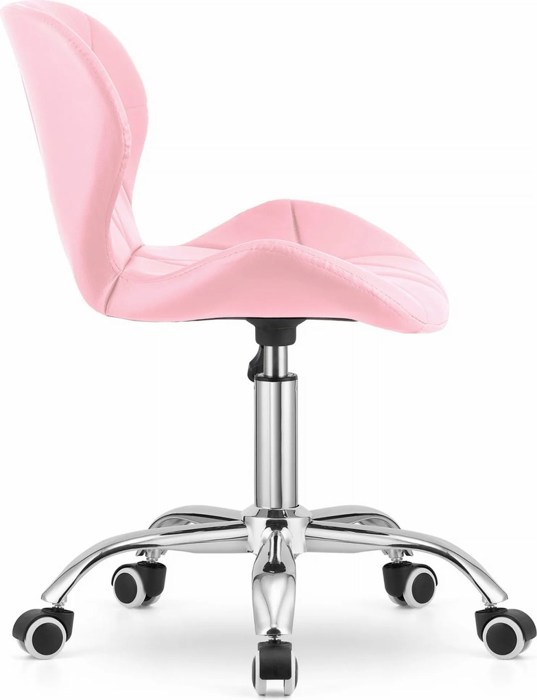 AKCIA Ružová kancelárska stolička AVOLA z eko kože II. akosť