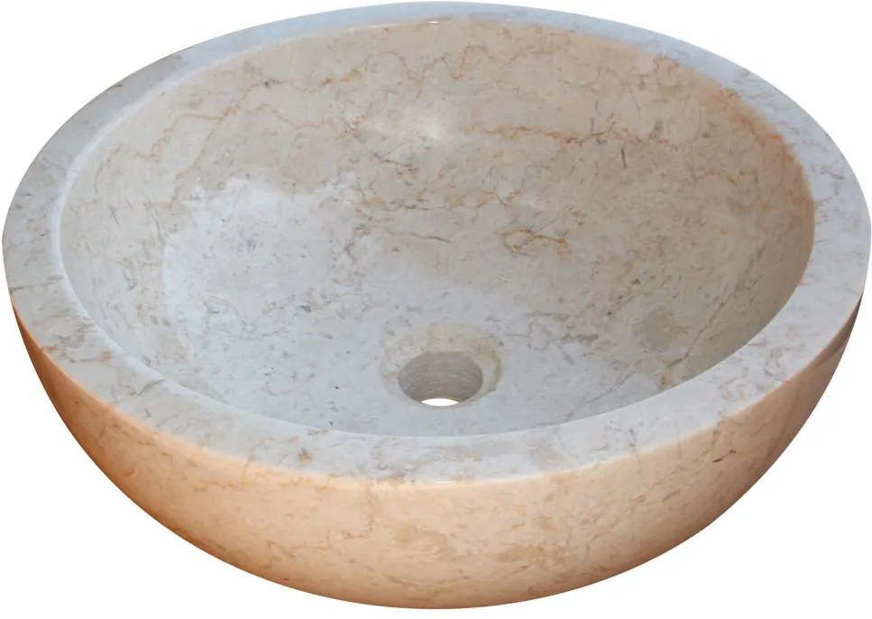 Kamenné umývadlo Gemma 501 leštený mramor Ø 50 cm Cream