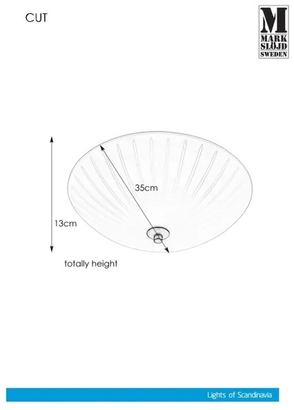 Markslöjd 107758 - Stropné svietidlo CUT 2xE14/40W/230V pr. 35 cm