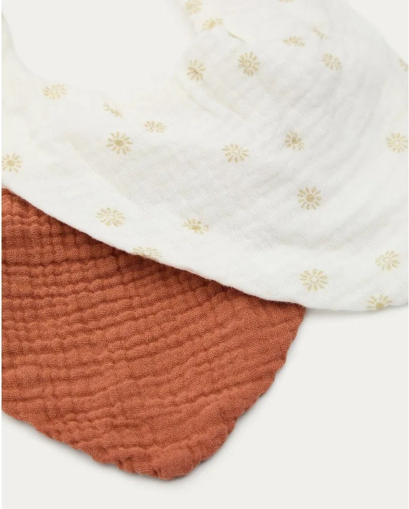 Krémové/v terakotovej farbe bavlnené podbradníky v súprave 2 ks Olna – Kave Home