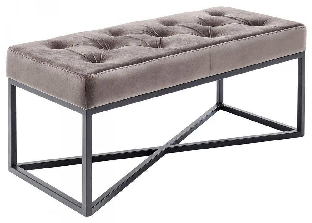 Šedá Lavica Crossover Black 90×40 cm 40 × 90 × 40 cm KARE DESIGN
