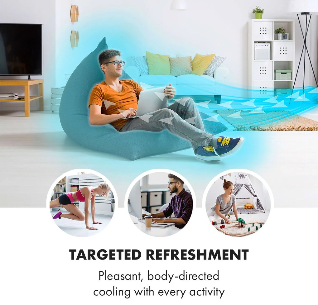 Klarstein Maxfresh, 3 v 1 ochladzovač vzduchu, ventilátor, 65 W, 6 l, diaľkový ovládač, 2 x chladiaci box