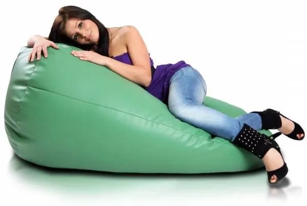 INTERMEDIC SK - Sedací vak Mega Sako z ekokože 135x85 cm | relaxačné a pôrodné kreslo, 335 l Farba: E20 - Zeleno-modrá (tyrkysová) (Ekokoža)