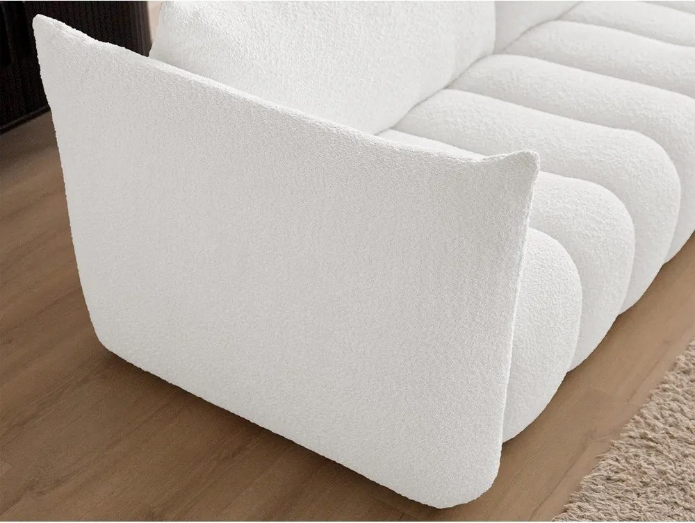 Biela pohovka z textílie buklé 234 cm Azra – Bobochic Paris