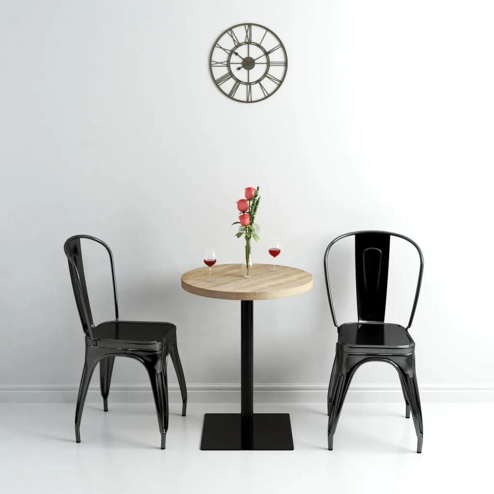 Bistro stolík, MDF a oceľ, okrúhly, 60x75 cm, dubová farba 245612