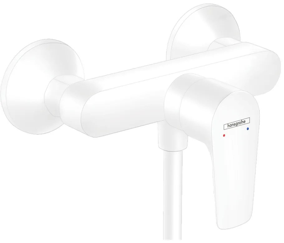 Hansgrohe Talis E, nástenná sprchová batéria, biela matná, HAN-71760700