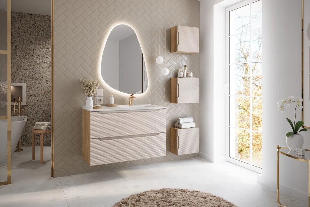 Keramické zápustné umyvadlo Go 120 cm levé bílé