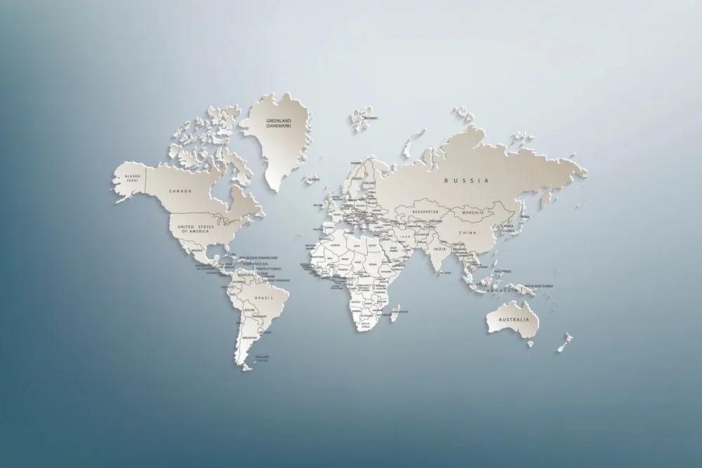 Samolepiaca tapeta mapa sveta v originálnom prevedení - 300x200