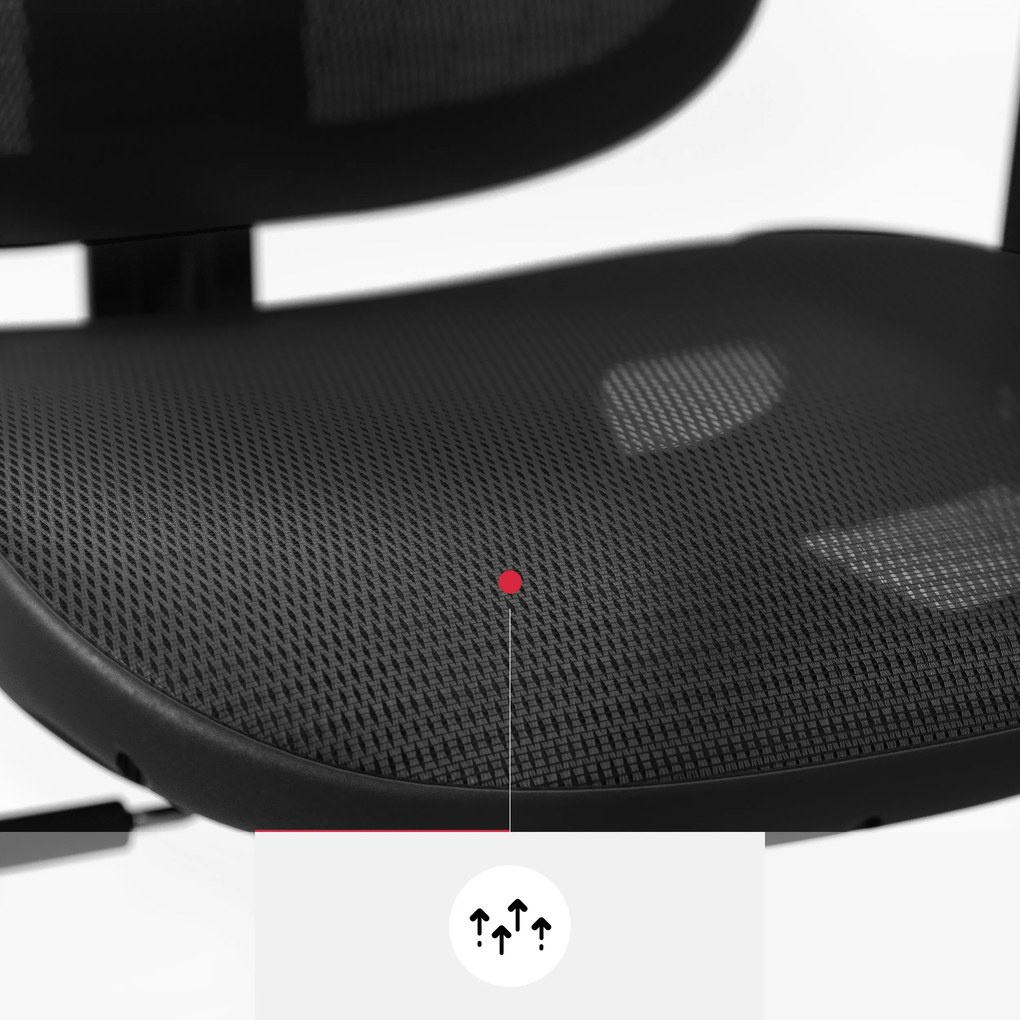 Ergonomická kancelárska stolička zo sieťoviny čierna: Diablo V-Basic