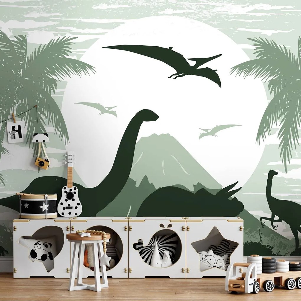 Fototapeta - Zelení dinosaury (152,5x104 cm)