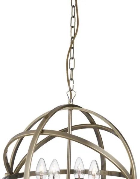 Searchlight 2474-4AB - Luster na reťazi ORBIT 4xE14/60W/230V mosadz