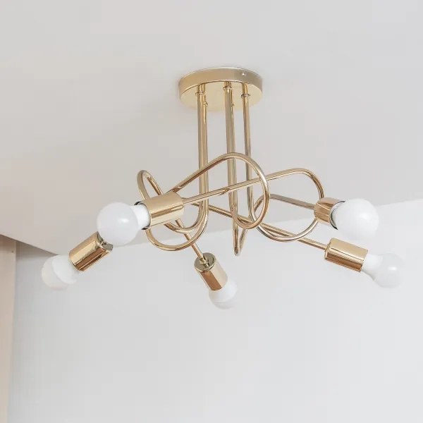 Prisadený luster OXFORD 5×E27/15W/230V zlatý