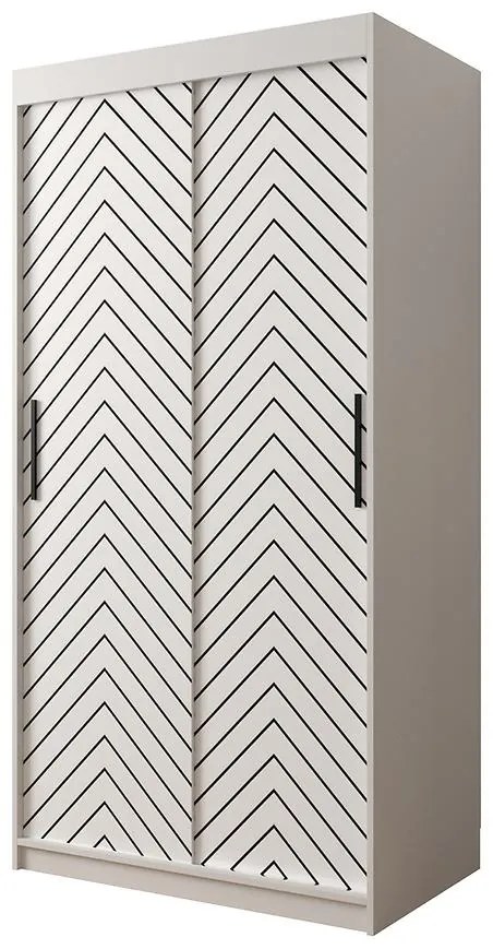 Skriňa Jodełka 1 100 biely/biely/čierna