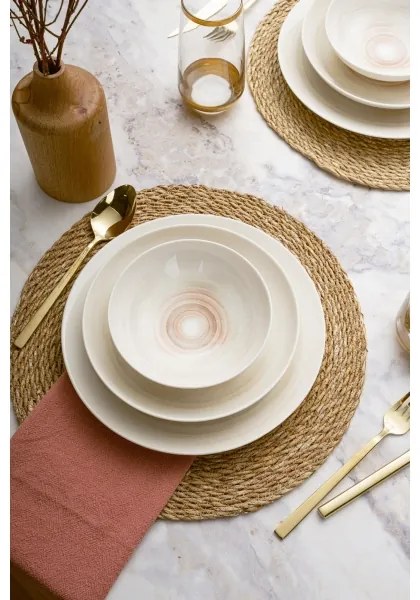 24-dielna jedálenská súprava, béžová/porcelán