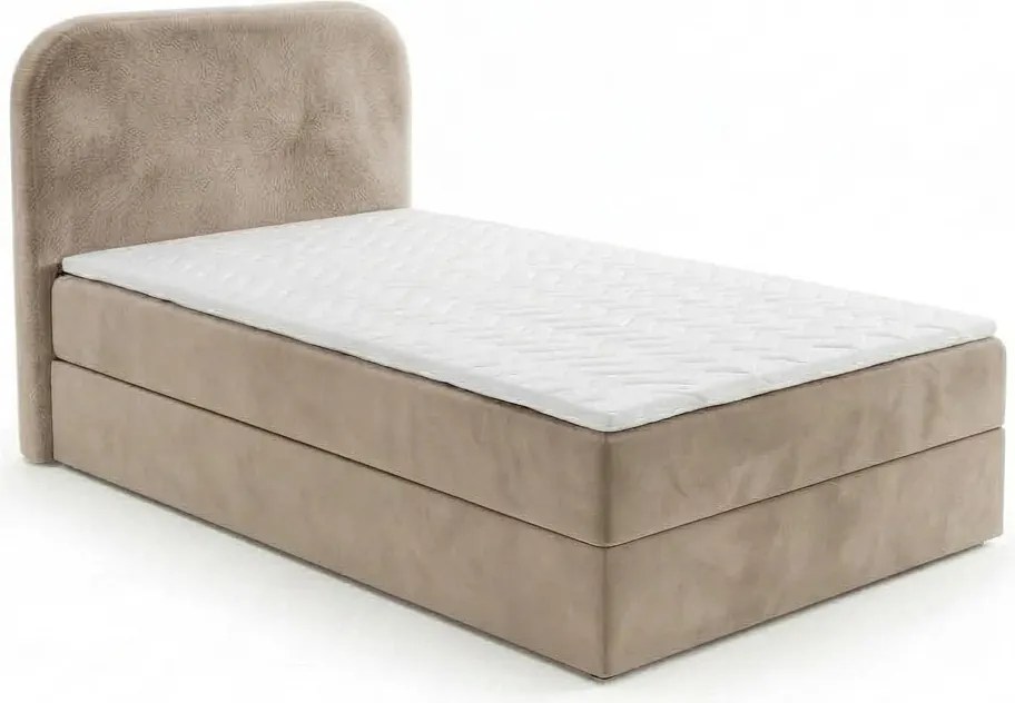 Čalúnená posteľ boxspring FORENA 90x200 cm béžová Matrac: Matrac Bonell pružinový