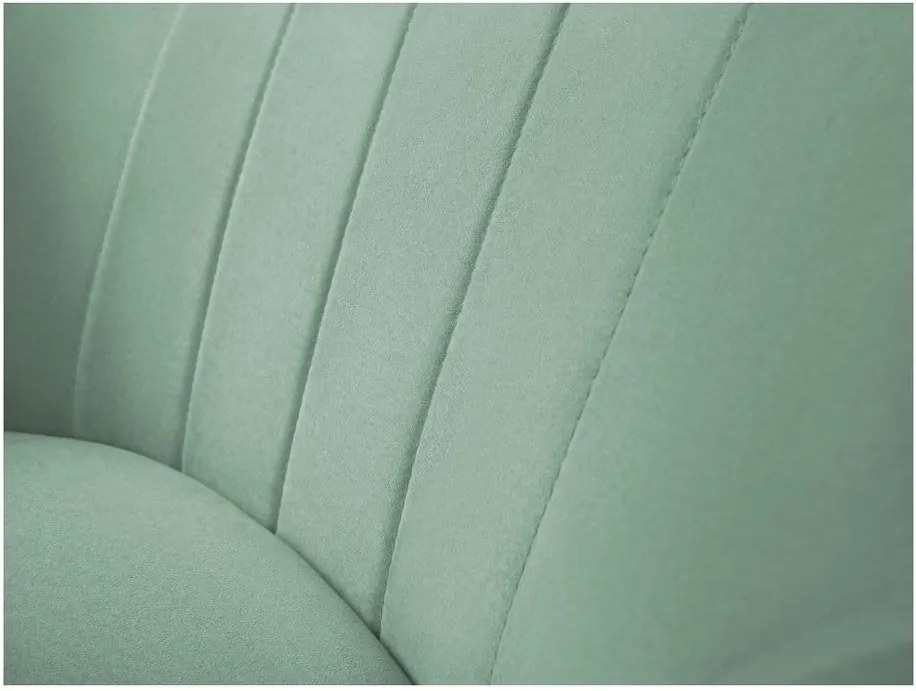 Mentolovozelené zamatové kreslo Mazzini Sofas Sardaigne