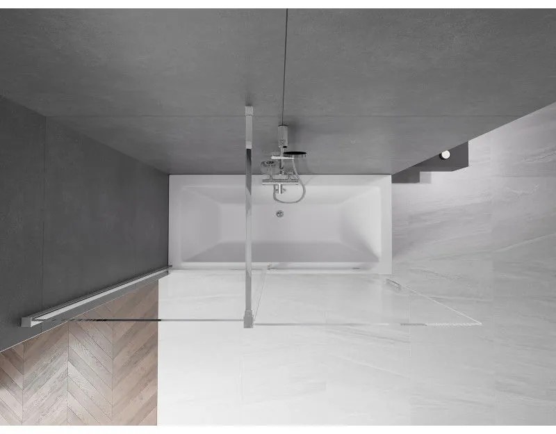Mexen Velar, 2-krídlová posuvná vaňová zástena 160 x 150 cm, 8mm číre sklo, chrómový profil, 896-160-000-01-01