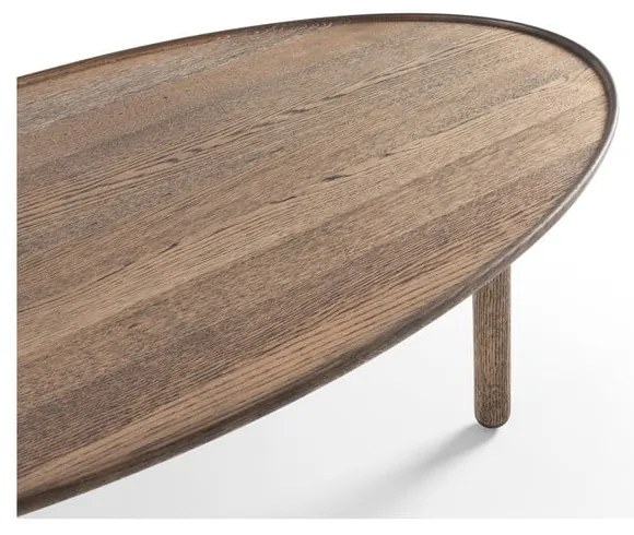 Hnedý konferenčný stolík z dubového dreva 65x120 cm Mu – Gazzda