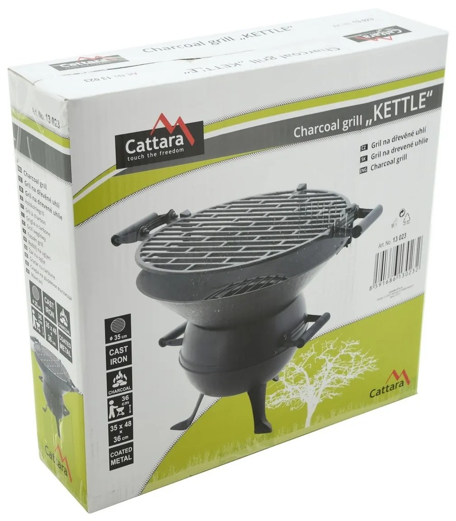 Cattara 13023 Gril na drevené uhlie Kettle, 48 x 37 x 36 cm