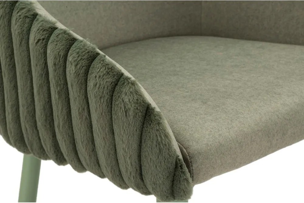 Zelené čalúnené barové stoličky v súprave 2 ks s podrúčkami (výška sedadla 78 cm) Alaska – Mauro Ferretti