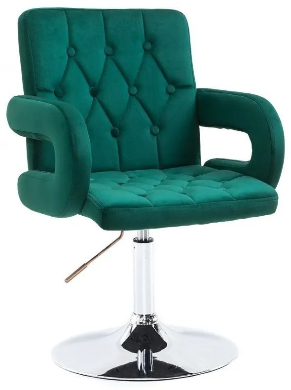LuxuryForm DESIGN Stolička BOSTON VELUR na striebornom tanieri - zelená