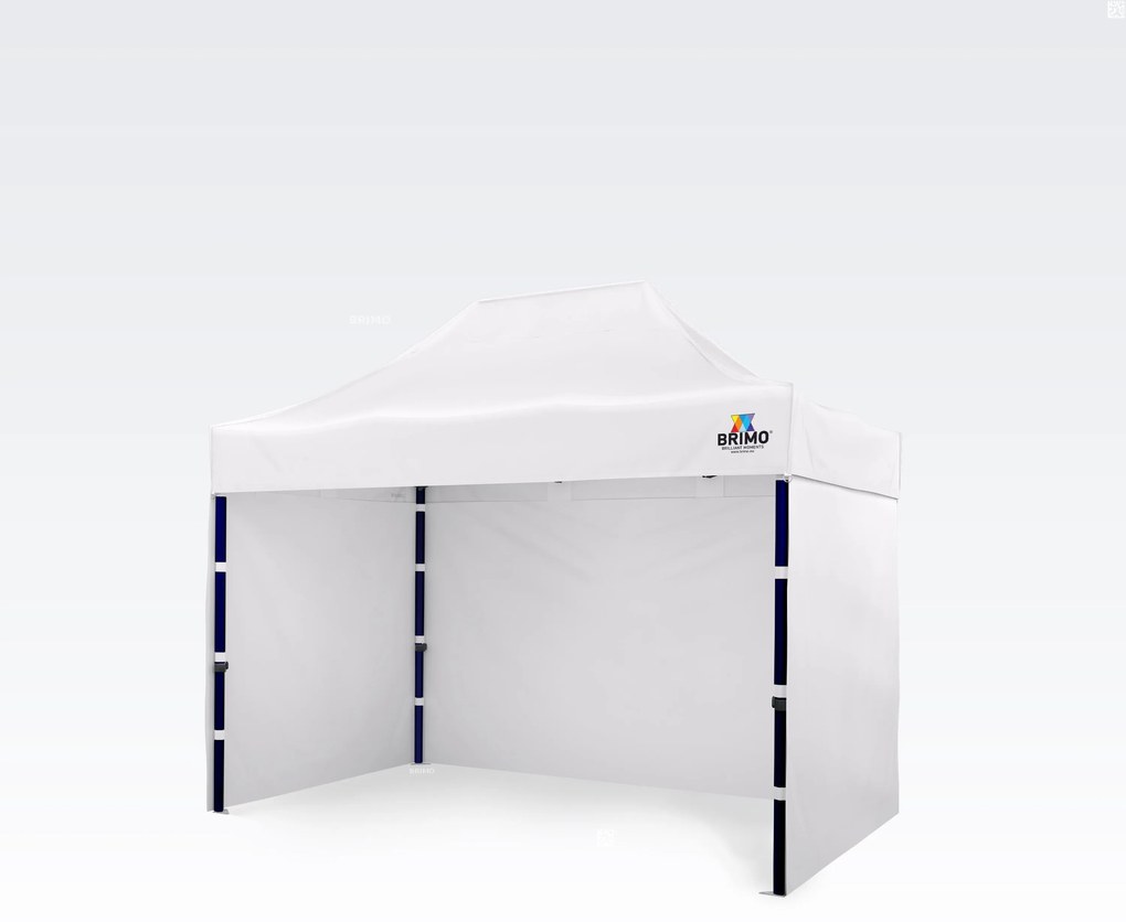 BRIMO Rýchlorozkladací stánok 2x3 m (3 steny): Oceľová pevnosť pre trhovníkov - s 3 stenami - Biela 21