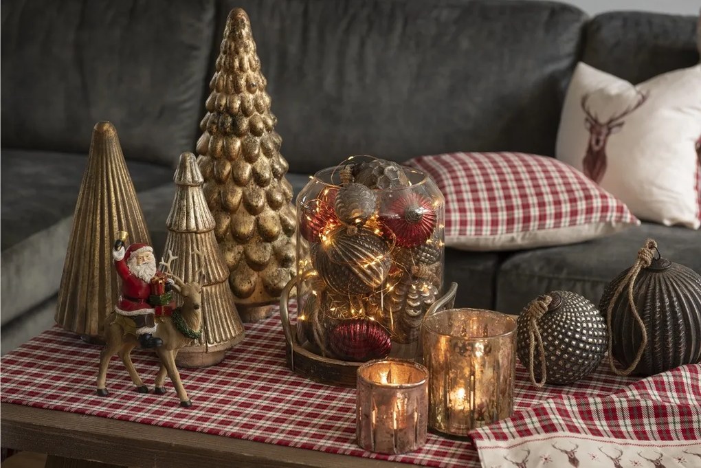 Bronzová antik vianočné dekorácie strom Christmas Tree - Ø 15*32 cm