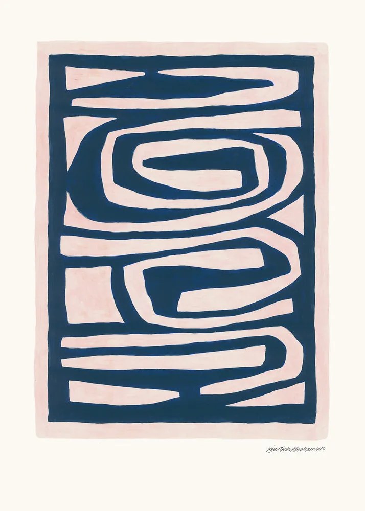 Moikka Plagát Flowing by Leise Dich Abrahamsen 30x40 cm