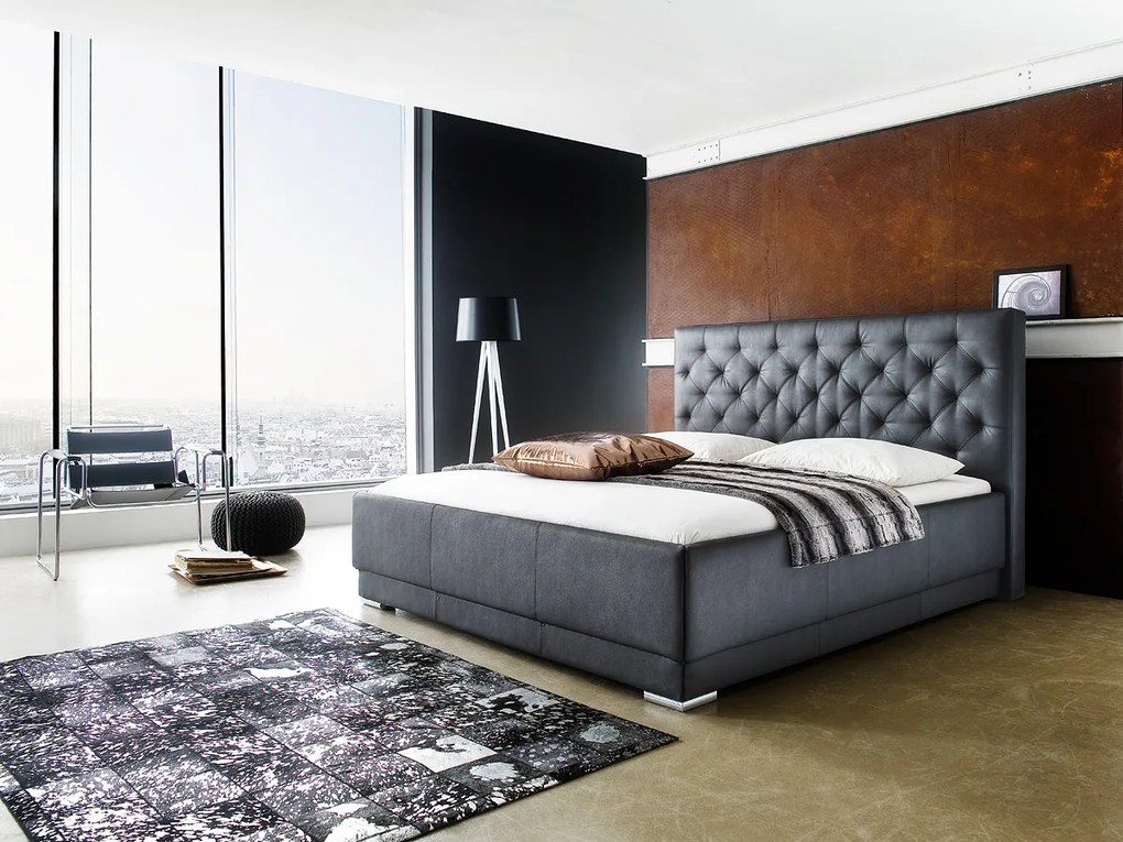 MEISE Čalúnená posteľ PISA 160x200, čierna