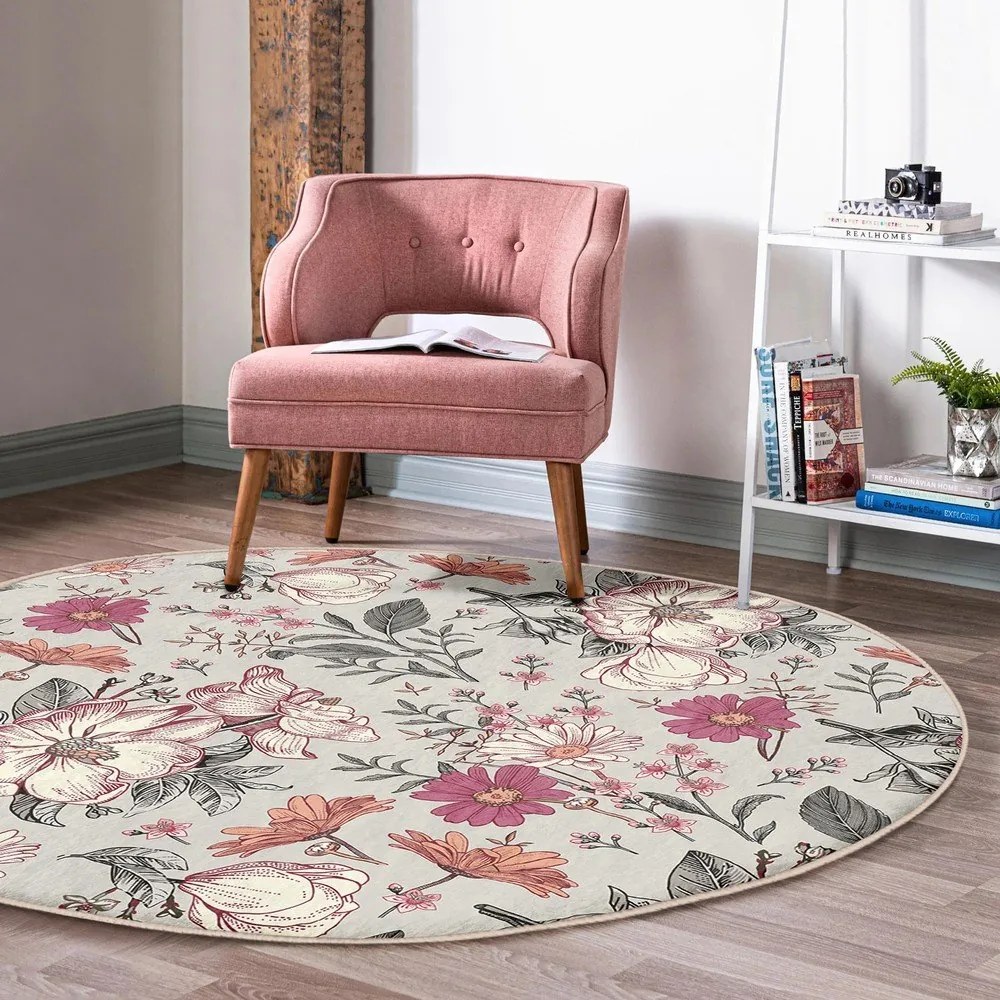 Prateľný okrúhly koberec vhodný pre robotické vysávače ø 80 cm Comfort – Mila Home