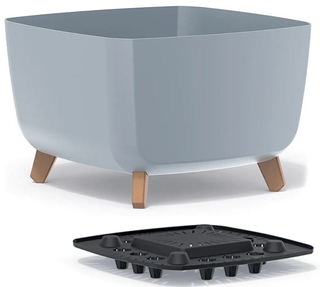 Plastový kvetináč na nožičkách DGQL400 39 cm - svetlosivá