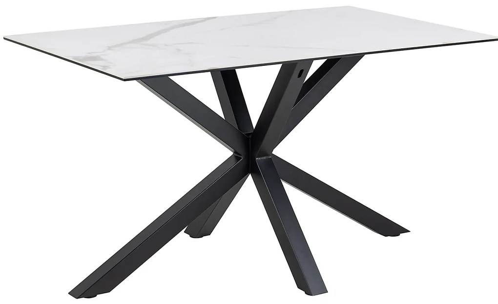 Jedálenský stôl Heaven 135 cm biely mramor/čierny