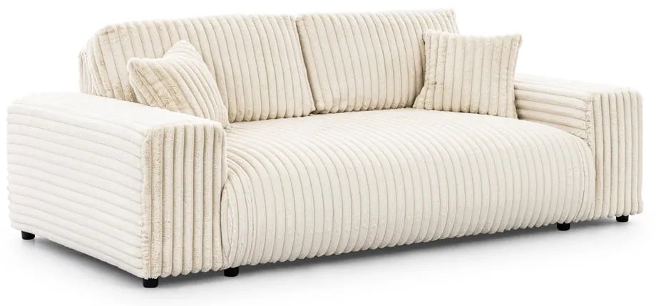 Krémová menčestrová pohovka 213 cm Justin – Ropez