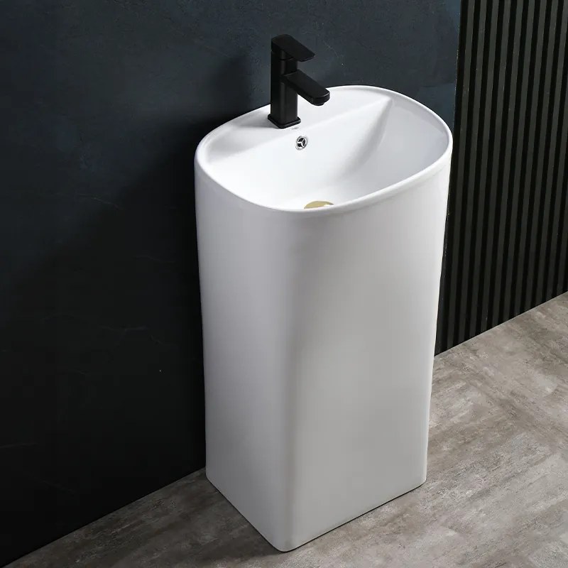 BPS-koupelny Voľne stojace keramické umývadlo CLARO WH 490 49x38 cm, biela lesk